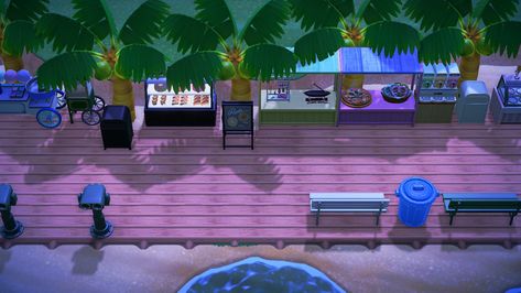 Acne Boardwalk, Animal Crossing Boardwalk Ideas, Animal Crossing Board Walk, Acnh Boardwalk Ideas, Boardwalk Acnh, Acnh Boardwalk Design Code, Animal Crossing Boardwalk, Acnh Boardwalk Design, Acnh Boardwalk