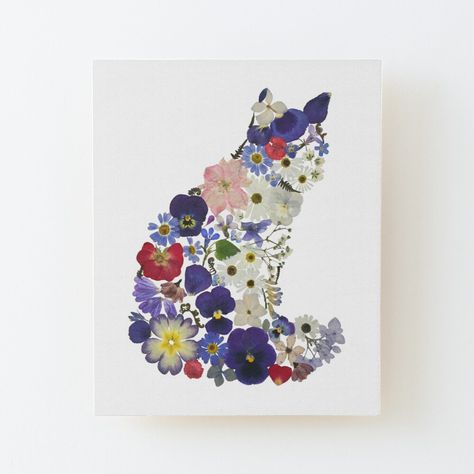 Get my art printed on awesome products. Support me at Redbubble #RBandME: https://www.redbubble.com/i/wood-print/Cat-With-Flowers-by-salomeja/59130160.EZ4MB?asc=u Tortoiseshell Cat, Tortoise Shell Cat, Print Greeting Cards, Pressed Flower Art, Cat Cards, Flower Prints Art, Cat Sitting, Pressed Flower, Unique Cards