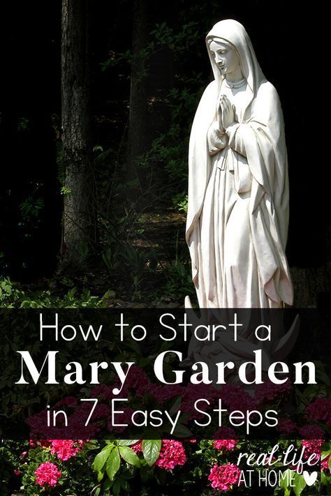 Tips and resources to help you create your own Mary Garden at home or at your parish. | Real Life at Home Marian Garden, Mary Garden, Garden At Home, Prayer Garden, Sacred Garden, Tattoo Plant, Meditation Garden, Mary Statue, Art Sacre