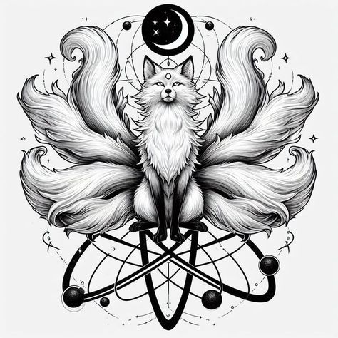 Celtic Fox Tattoo, Arctic Fox Tattoo, Kitsune Tattoo Design, Easy Tattoos To Draw, Lower Back Tattoo Designs, Fox Tattoo Design, Medusa Tattoo Design, Lavender Tattoo, Fantasy Tattoos