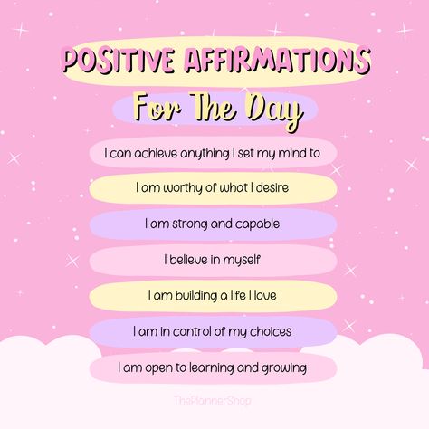 Student Positive Affirmations, Exams Quotes, Coding Motivation, Colourful Affirmations, Emotion Journal, Positive Outcome Affirmations, Goals Affirmations, Self-image Positive Affirmations, Girlie Quote