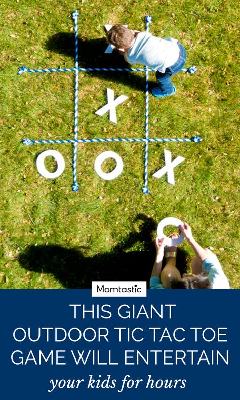 You can gather your materials and make this giant tic-tac-toe game in less than an hour. Outdoor Tic Tac Toe Diy, Outdoor Tic Tac Toe, Giant Tic Tac Toe, Kid Backyard, Tic Tac Toe Diy, Outside Games, Creative Party Ideas, Fun Outdoor Activities, Giant Games