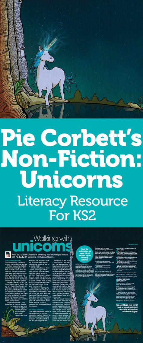 Pie Corbett’s Non-Fiction: Unicorns – Literacy Resource For KS2 Non Chronological Report, Ks2 Writing, Project Themes, Pie Corbett, Non Chronological Reports, Talk 4 Writing, Third Grade Books, Reading Buddies, English Ideas