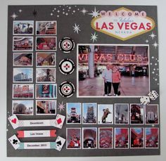 Las Vegas Scrapbooking Ideas, Vegas Scrapbook, Scrapbook Prom, Scrapbooks Ideas, Bridal Shower Scrapbook, Scrapbooking Layouts Travel, Cruise Scrapbook, Travel Scrapbook Pages, Scrapbook Design Layout