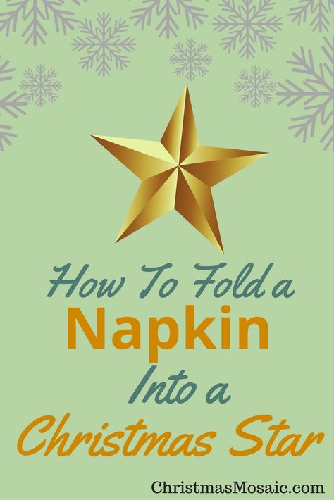 How To Fold Napkins For Christmas, Star Napkin Fold, Paper Napkin Folding Ideas Christmas, Napkin Folding Ideas Christmas, Christmas Napkin Folds, Christmas Napkin Folding Tutorials, Star Napkin Folding, Wedding Napkin Folding, Napkins Folding