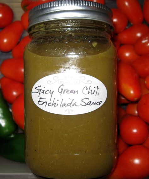 I just love green chile enchilada sauce , but sometimes it can be hard to find where I live. I created this recipe so that I could make my own and freeze it. This year I put in a garden and grew a lot of anahiem peppers and tomatillos, so I started canning my sauce. Sometimes I will make it mild and other times I add serrano peppers for some kickin' heat ! You will love this sauce ! I use it to make beef or chicken enchiladas, Mexican lasagna and anything else I can think of to use it in. It'... Green Chili Enchilada Sauce, Chili Enchilada Sauce, Chili Sauce Recipe Canning, Chili Enchiladas, Green Chili Enchiladas, Green Chile Enchilada Sauce, Green Chili Sauce, Green Chile Enchiladas, Green Chile Sauce