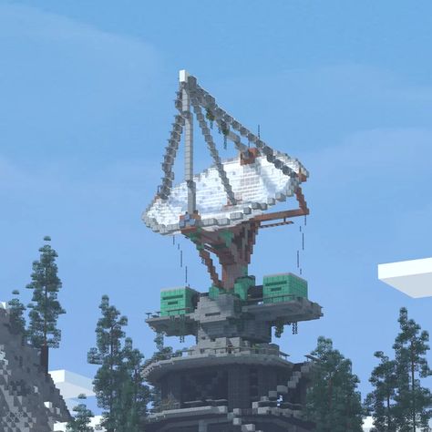 Minecraft Satellite, Minecraft Sunken Ship Build, Minecraft Space Station Ideas, Minecraft Solar Panel, Observatory Minecraft Build, Minecraft Space Base, Minecraft Rocketship, Base Ideas, Science Lab Minecraft