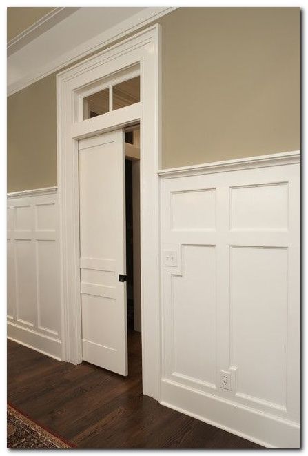 Modern Door for Minimalist (2) - The Urban Interior Lambriseringen Gang, Wainscoting Bathroom, Wainscoting Styles, Casa Clean, Urban Interiors, Transom Windows, Pocket Door, Modern Door, Barn Doors Sliding