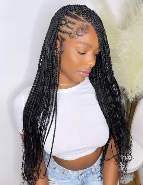 Half Lemonade Braids, Box Braids With Undercut, Braids With Undercut, Braids Going Back, Kids Cornrow Hairstyles Natural Hair, Flip Over Fulani Braids, Braids In The Front Natural Hair, Fulani Braids Hairstyles, Kids Cornrow Hairstyles