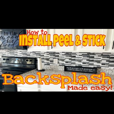 HOW TO INSTALL AMAZONS PEEL AND STICK KITCHEN BACK SPLASH #DIY Peel Stick Tile, Stick Tile Backsplash, Diy Backsplash, Peel N Stick Backsplash, Peel And Stick Vinyl, Peel And Stick Tile, Tile Installation, Stick On Tiles, Kitchen Tiles