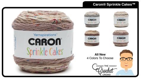 What To Do With Caron Sprinkle Cakes Yarn Caron Sprinkle Cakes are tweed and have only 4 colours within this Caron Anniversary Cakes, Sprinkle Cakes, Caron Cakes Patterns, The Crochet Crowd, Caron Cakes, Crochet Crowd, Sprinkle Cake, Big Cakes, Anniversary Cake