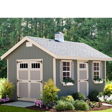 These Tiny Houses for Sale on Amazon Are So Well-Made Wood Shed Kits, Garden Shed Kits, Outdoor Garden Sheds, Shed Landscaping, Wood Shed Plans, Shed Decor, Wood Storage Sheds, Backyard Buildings, Garden Tool Shed