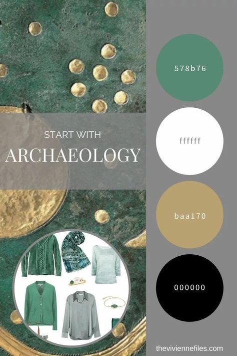 START WITH ARCHAEOLOGY - BUILDING A TRAVEL CAPSULE WARDROBE BASED ON THE NEBRA SKY DISC French Minimalist Wardrobe, The Vivienne Files, Vivienne Files, Packing Clothes, Color Combinations For Clothes, Travel Capsule, Paint Color Palettes, Travel Capsule Wardrobe, The Vivienne