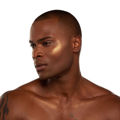 Mens Makeup Natural, Model Makeup Natural, Brown Smokey Eye Makeup, Gold Highlight, Bronze Eye Makeup, Corrective Makeup, Cheek Makeup, Makeup Books, Powder Sugar