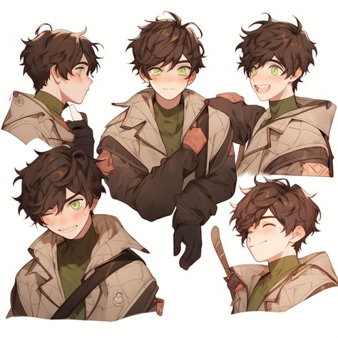 Shy Male Character Design, Oc Inspiration Male, Engineer Oc Male, Wizard Oc Art, Oc Inspo Male, Male Oc Drawings Character Design, Cute Boy Character Design, Brown Hair Character Design, Male Character Design Cute