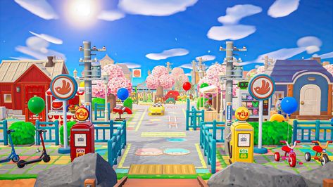 Acnh Island Designs Kidcore, Kidcore Ideas Acnh, Kidcore Animal Crossing Entrance, Acnh Kidcore Neighborhood, Acnh Kidcore Island Ideas, Animal Crossing Island Inspiration Kidcore, Acnh Kidcore Entrance Ideas, Kidcore City Acnh, Acnh Kidcore House