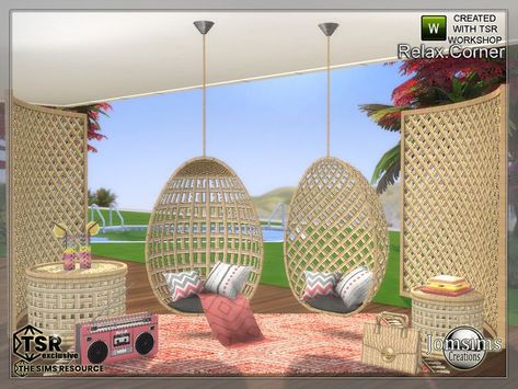 Sims 4 Custom Content by jomsims Sims 4 Massage Chair, Sims 4 Egg Chair Cc, Ts4 Cc Outdoor Furniture, The Sims 4 Cc Outdoor Furniture, Sims Cc Outdoor, Sims 4 Cc Garden Decor, Sims 4 Hammock, Sims 4 Cc Garden Furniture, The Sims 4 Garden