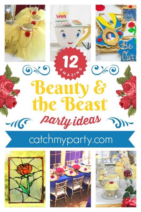 Take a Look at the 12 Most Amazing Beauty and the Beast Party Ideas! Beauty And The Beast Themed Birthday Party, Beauty And The Best Birthday Party Ideas, Beauty And The Beast Birthday Party Ideas, Beauty And The Beast Party Games, Beauty And The Beast Tea Party, Beauty And The Beast Party Food, Beauty And The Beast Games, Beauty And The Beast Party Decorations, Belle Birthday Party Ideas