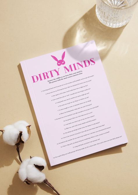 DIY Digital Bachelorette Dirty Minds, Scavenger Hunt, Hens Dirty Minds, Hens Night, Bachelorette Games, Girl's Night, Instant download Canva Hens Night Games, Bachelorette Card, Bachelor Party Games, Bachelorette Diy, Bachelorette Bachelor Party, Bachelorette Games, Easy Parties, Hens Night, A Night To Remember