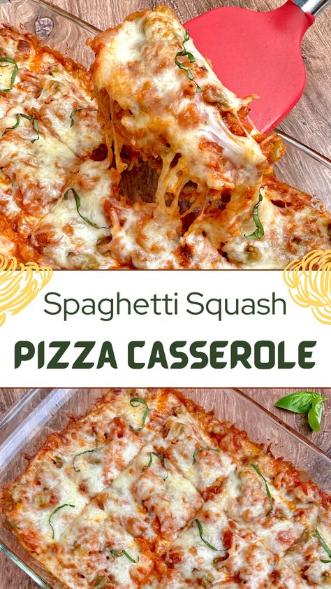 Spaghetti Squash Pizza Bake, Spaghetti Squash Pizza Casserole, Spaghetti Calories, Spaghetti Squash Pizza, Healthy Squash Recipes, Spaghetti Squash Recipes Healthy, Spaghetti Squash Recipes Easy, Low Calorie Low Carb, Squash Pizza