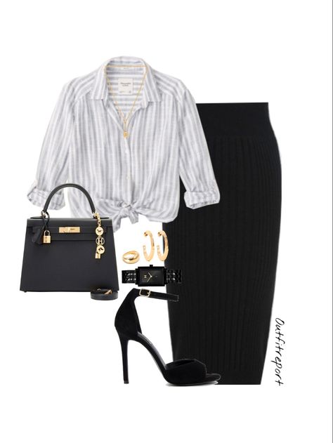 Pencil Skirt And T Shirt Outfits, Black Skirt Office Outfit Classy, Black Pencil Dress Outfit Casual, Shirt And Pencil Skirt Outfit, What To Wear With A Long Skirt, Long Pencil Skirt Outfit Casual, Outfits With Black Skirt Long, Black Skirt Office Outfit, Pencil Skirt Work Outfits