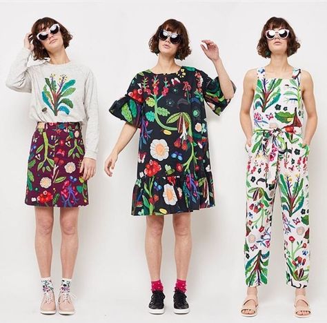 Gorman Clothing, Monika Forsberg, Quirky Fashion, Garden Print, Eclectic Fashion, Garden Shop, 2019 Fashion, 60s Fashion, Mode Inspiration