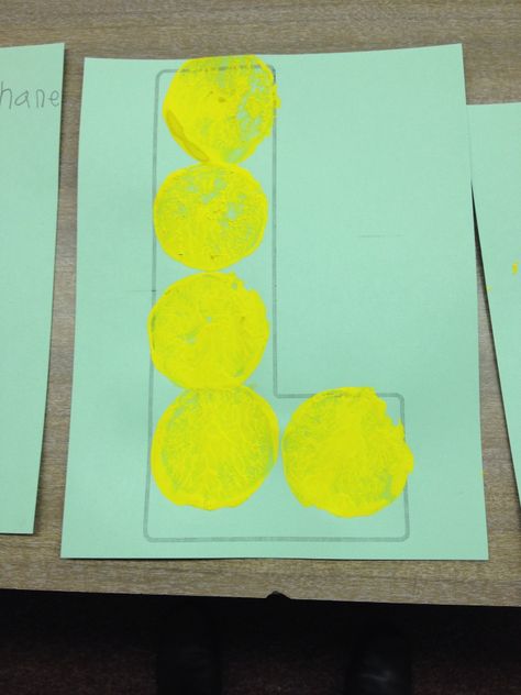 Lemon prints for letter L Lemon Prints, Lemon Print, Letter L, Letter Activities, School Crafts, Preschool Crafts, Preschool, Lemon