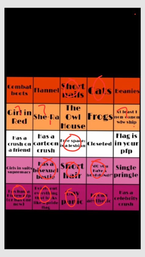 yesss lesbian bingo #lesbianpride Coming Out As Lesbian Ideas, Things To Do Tomorrow, Cat Beanie, She Ra, Your Crush, All The Way, Bingo, Coming Out, Celebrity Crush