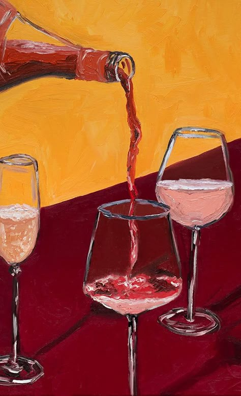 Wine Painting Aesthetic, Painting Of Wine Bottle, Sip And Paint Aesthetic, Art For Men, Wine Glasses Aesthetic, Easy Wall Painting Ideas, Dining Table Art, Restaurant Painting, Sip And Paint Ideas