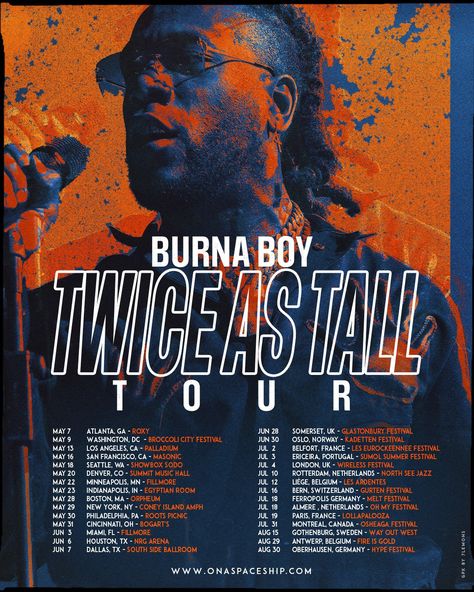 Burna Boy Announces 2020 ‘Twice As Tall Tour’ Ericeira Portugal, European Festivals, Wireless Festival, List Of Cities, Lookbook Design, Burna Boy, Boys Posters, Boys Prints, Inspiration Board Design