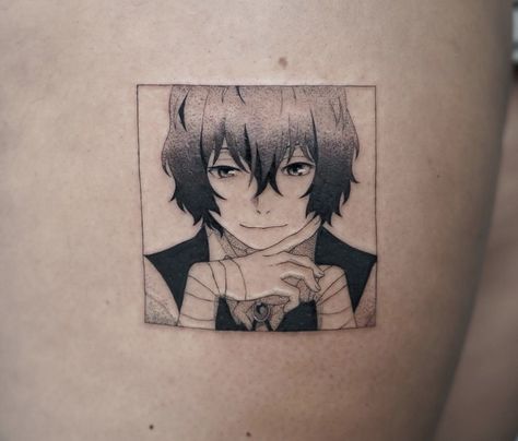 Bungou Stray Dogs Tattoo, Dazai Tattoo, Video Tattoo, Tim Burton Tattoo, Dogs Tattoo, Anime Tattoo, Osamu Dazai, Anime Lover, Dog Tattoo