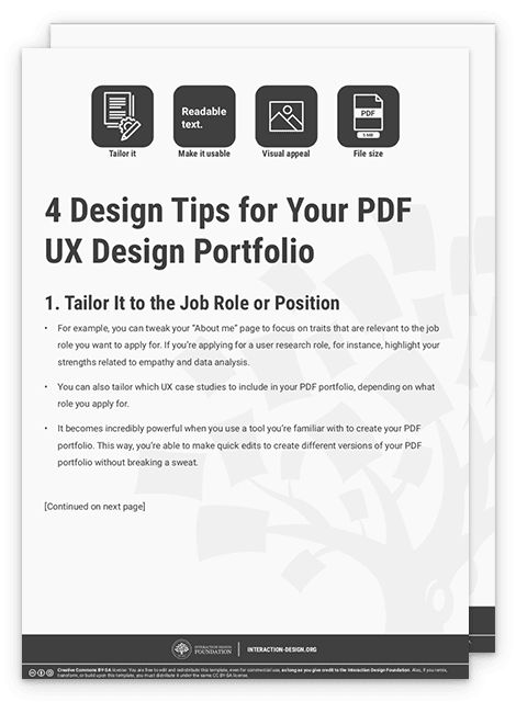 How to Create a PDF UX Design Portfolio | Interaction Design Foundation Ux Design Portfolio Pdf, Portfolio Pdf Layout, Ux Portfolio Pdf, Interactive Pdf, Pdf Portfolio Design, Ux Portfolio, Ui Ux Designer Portfolio, Learn Ux Design, Ux Design Portfolio