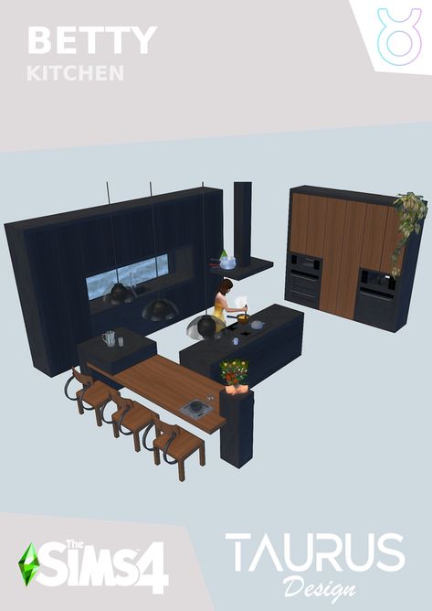 Sims 4 Furniture, Taurus Design, Living Room Sims 4, Furniture Cc, Sims 4 Kitchen, Sims 4 Body Mods, Sims 4 Expansions, Casas The Sims 4, Sims House Design