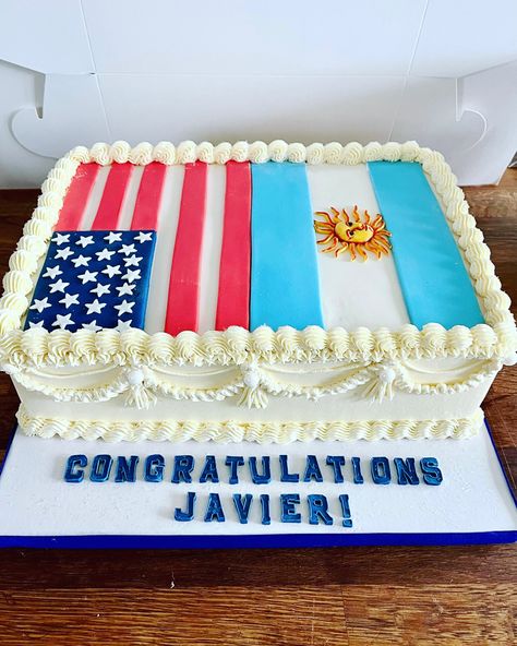 Citizenship cake, American flag cake, Argentina flag cake Us Citizenship Party Ideas, American Citizenship Party, Citizenship Party Ideas, Citizenship Party, American Flag Cake, Goodbye Party, America Party, Birthday Things, Usa Party