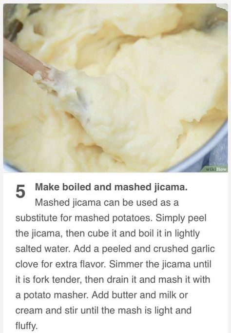 Jicama Mashed Potatoes, Mashed Jicama, Keto Potatoes, Jicama Recipes, Jicama Recipe, Cauliflower Keto, Potato Substitute, Keto Sides, Lo Carb Recipes