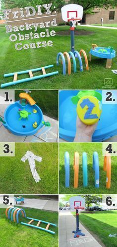 Obstacle Course Ideas, Backyard Obstacle Course, Kids Obstacle Course, Course Ideas, Kid Pool, Yard Games, Backyard Games, Obstacle Course, Backyard For Kids