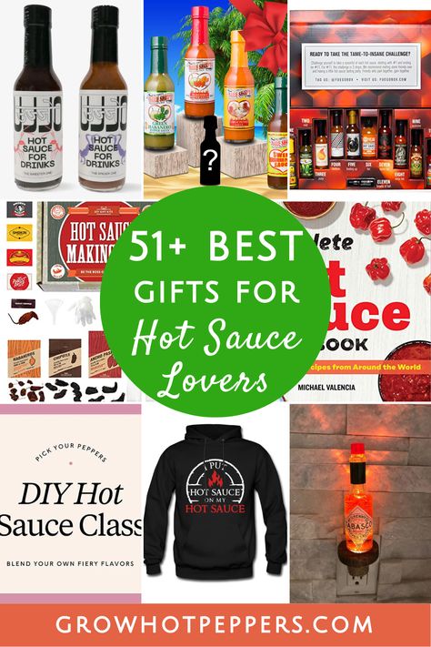 51+ Best gifts for hot sauce lovers idea collage Growing Hot Pepper, Jerk Marinade, Gifts For Foodies, Growing Peppers, Spicy Margarita, Hot Sauces, Indoor Vegetable Gardening, Hot Peppers, Spicy Food