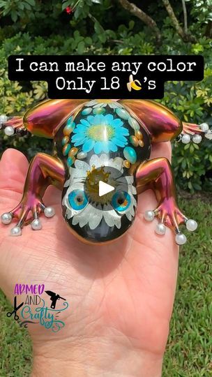 Did I ever tell you how much I 🧡💜❤️ making these 🐸? #frog #frogs #resinart #giftideas | By ArmedandCraftyFacebook Frogs, Resin Art, Art Projects, Art