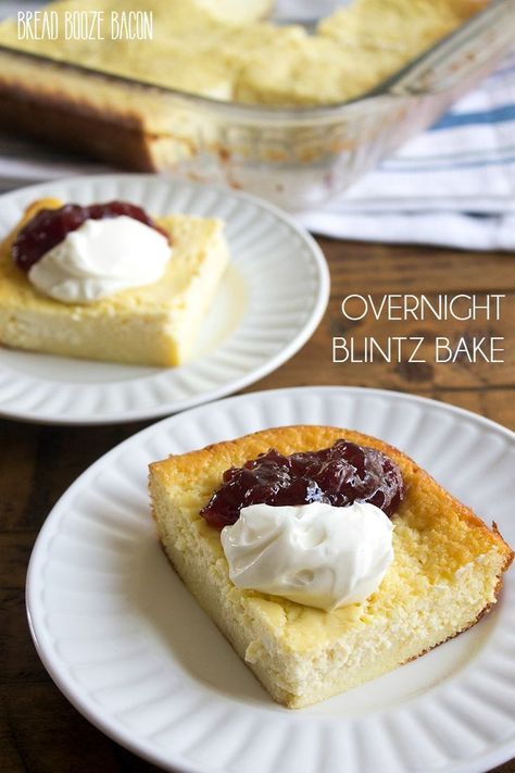 Overnight Blintz Bake is a make ahead breakfast that gives you all the flavor of a blintz without all the work! Blintz Casserole, Breakfast Recipes Overnight, Crock Pot Breakfast Recipes, Overnight Breakfast Casseroles, Crock Pot Breakfast, Overnight Breakfast Recipes, Bread Booze Bacon, Breakfast Crockpot Recipes, Best Brunch Recipes