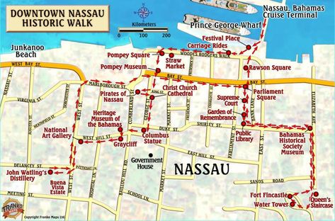 Nassau Historic Walking Tour Map Card Bahamas Map, Museum Marketing, Beach Vacation Tips, Pride Of America, Walking Map, Celebrity Cruise, Bahamas Travel, Cruise Excursions, Bahamas Cruise