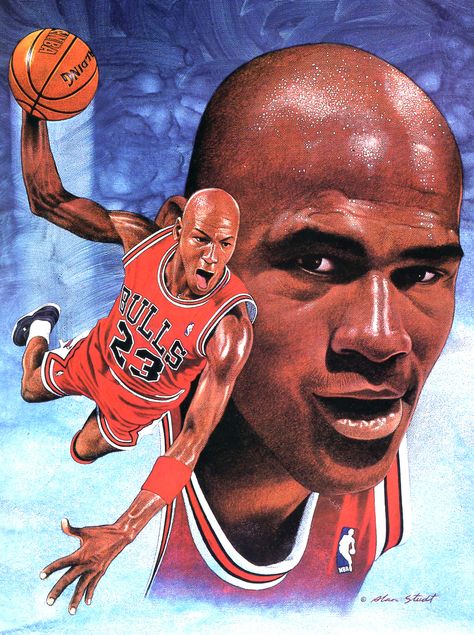 Michael Jordan illustration by Alan Studt. Michael Jordan Illustration, Jordan 1 Metallic Red, Jordan Illustration, Jordan Art, Michael Jordan Art, Nba Artwork, Michael Jordan Pictures, Jordan Chicago, Michael Jordan Chicago Bulls