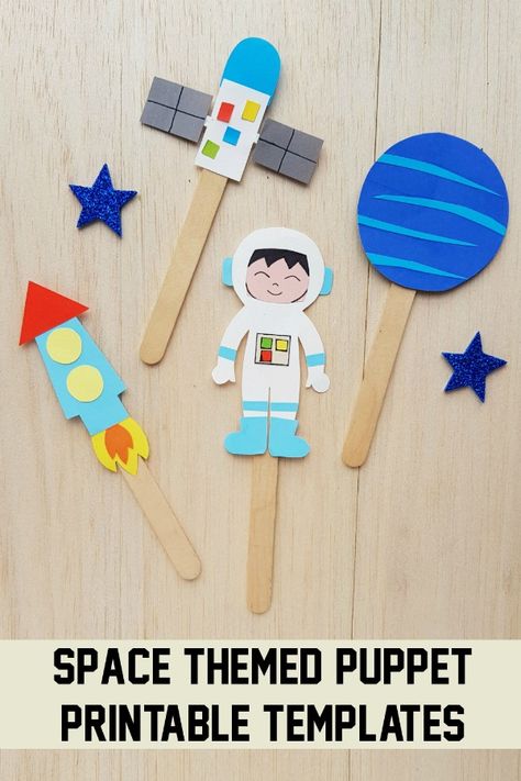 Story Puppets, Diy Astronaut, Astronaut Craft, Popsicle Craft, Diy With Kids, Space Activities For Kids, Space Preschool, Cardboard Crafts Kids, Space Crafts For Kids