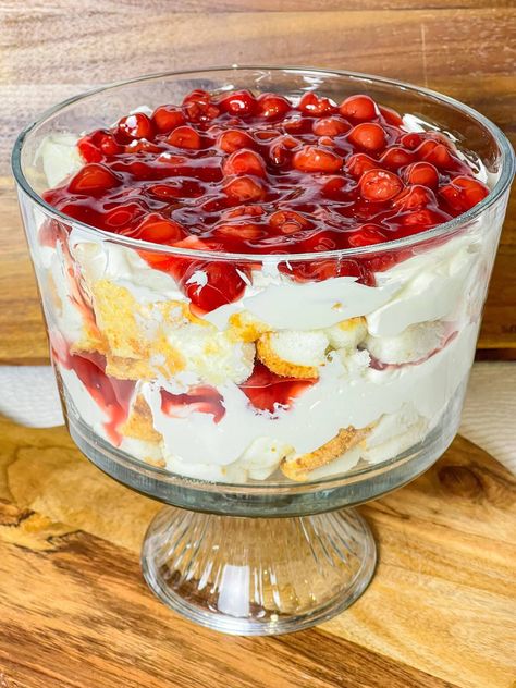 Cherries in the Snow Cherries In The Snow Recipe, Crockpot Peach Cobbler, Boston Cream Poke Cake, Cherries In The Snow, Snow Recipe, Holiday Candy Recipes, Cake Mix Ingredients, Mousse Cake Recipe, Pumpkin Spice Donut