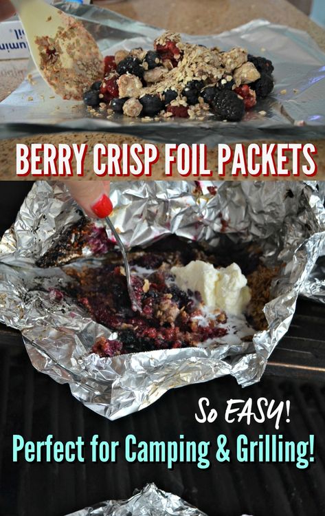 Van Meals, Campfire Dinner Recipes, Vegetarian Camping Recipes, Camp Cooking Recipes, Camping Dessert Recipes, Blackstone Cooking, Hobo Dinners, Grill Dessert, Charcoal Grilling