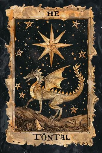 ↑↑↑ Larger size on website 🔸 The image is a stylized illustration of a dragon in a night sky with stars. The dragon is standing o 🔸 From Midjourney AI Image Dragon Tarot Cards, Vibe Tattoos, Stylized Dragon, Night Sky With Stars, Sky With Stars, Stylized Illustration, Tarot Card Tattoo, Dragon Star, Dragon Illustration