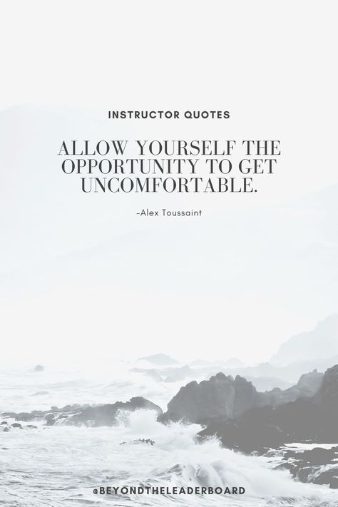 Allow yourself the opportunity to get uncomfortable. - Alex Toussaint #peloton #pelotoninstructorquote #pelotonquote #pelotoninstructor Alex Toussaint Quotes, Alex Toussaint Peloton Quotes, Peloton Aesthetic, Peloton Quotes, Fitness Words, Get Uncomfortable, Power Thoughts, Cycling Quotes, Gym Motivation Quotes