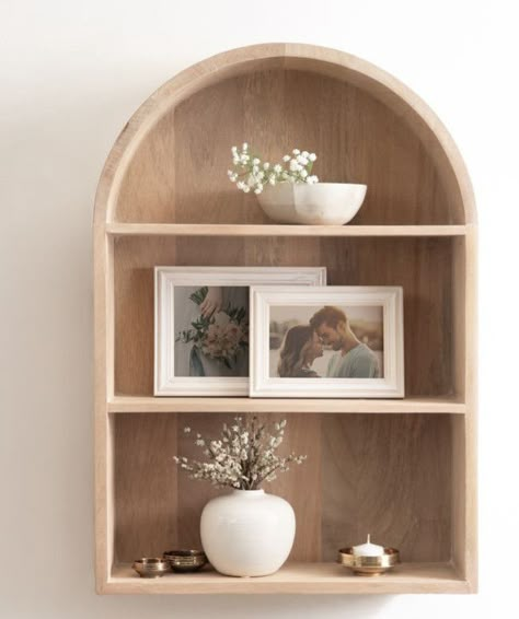 Arch Wall Shelf, Over Toilet Storage Ideas, Entryway Wall Shelf, Toilet Storage Ideas, Entryway Storage Shelf, Small Bathroom Decoration, Bathroom Gallery Wall, Bee Kitchen, Apartment Remodel