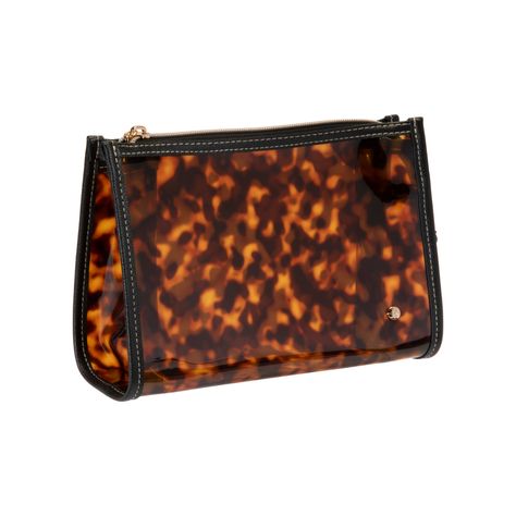 clear trapezoid pouch - Google Search Tortoise Shell Print, Medium Makeup, Stephanie Johnson, Media Makeup, Shell Print, Printed Makeup Bag, Cosmetic Pouch, Skin Care Essentials, No Color