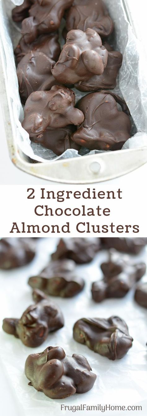 Make these amazingly easy chocolate almond clusters in just minutes. It’s a great dessert recipe for the Christmas or to give as gifts. They can be made with milk or dark chocolate. Homemade candy doesn’t get much easier than this. Chocolate Almond Clusters, Almond Clusters, Crockpot Candy, Chocolate Homemade, Chocolate Covered Almonds, Homemade Candy, Candy Recipe, Candy Recipes Homemade, Almond Bark