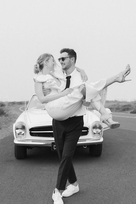 Engagement | Rayna + Sam Vintage Inspired Engagement Photos, Car Themed Wedding, Vintage Engagement Shoot, Car Engagement Photos, Elopement Styled Shoot, Vintage Engagement Photos, Vintage Car Wedding, Elopement Shoot, Elopement Styling